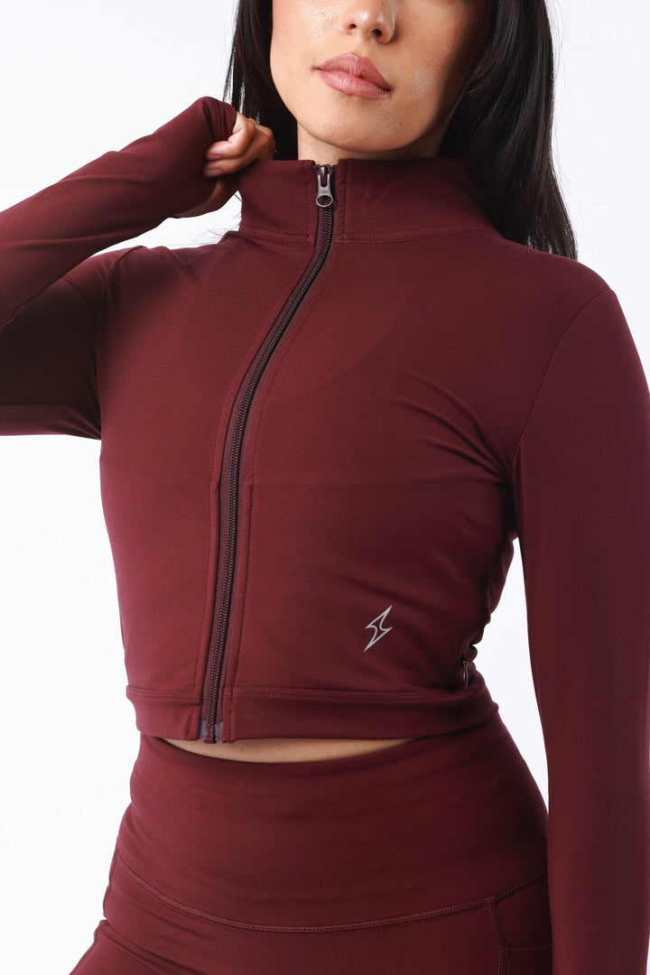 Athletic Women's Jacket With Pockets In Winetasting - attivousa Free Shipping over $75 Womens Activewear Attivo