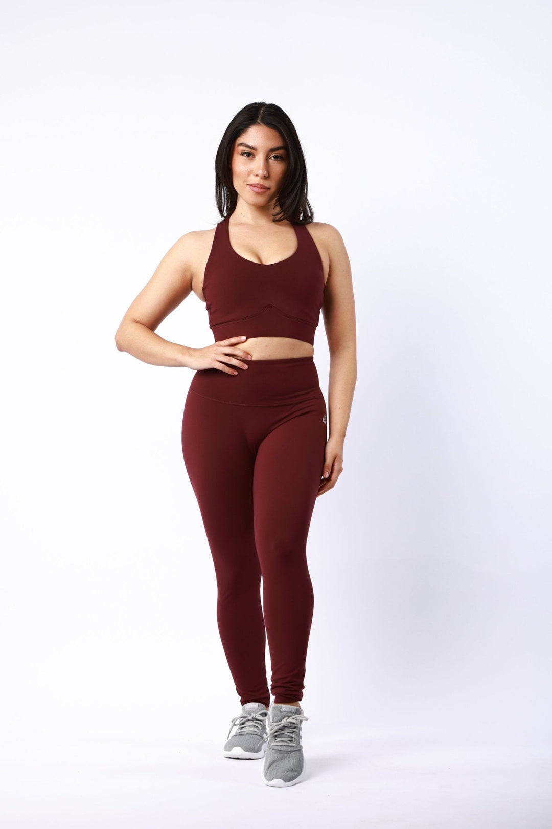 Athletic Women's Leggings No Pockets In Wine Tasting - attivousa Free Shipping over $75 Womens Activewear Attivo