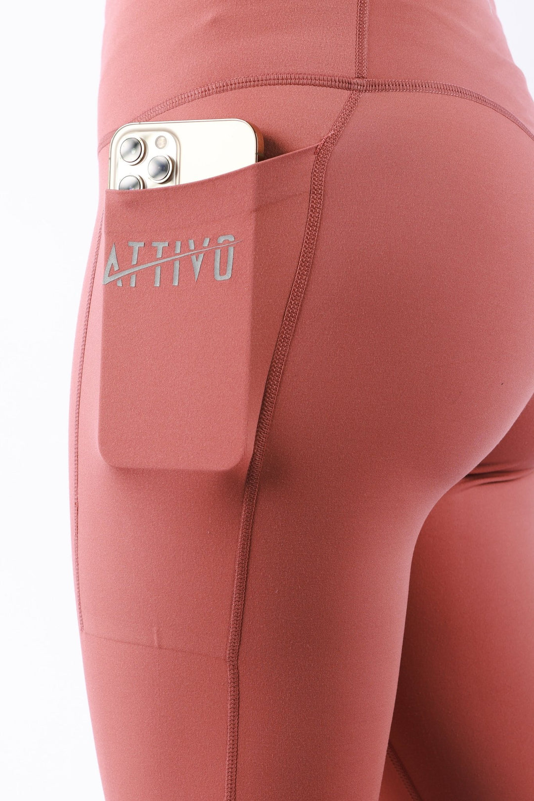 Athletic Women's Leggings With Pockets In Withered Rose - attivousa Free Shipping over $75 Womens Activewear Attivo