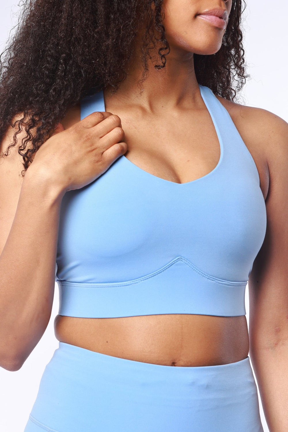 Athletic Women's V Racer Back Bra In Azurine - attivousa Free Shipping over $75 Womens Activewear Attivo