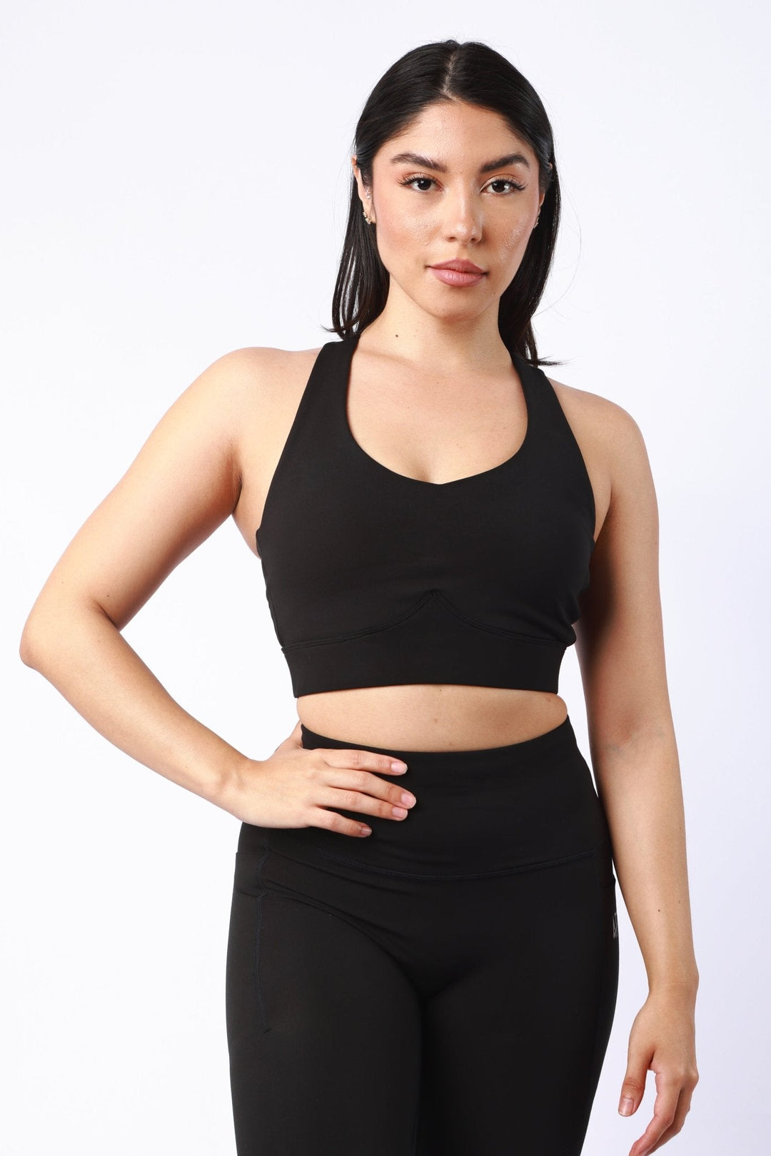 Athletic Women's V Racer Back Bra In Black - attivousa Free Shipping over $75 Womens Activewear Attivo