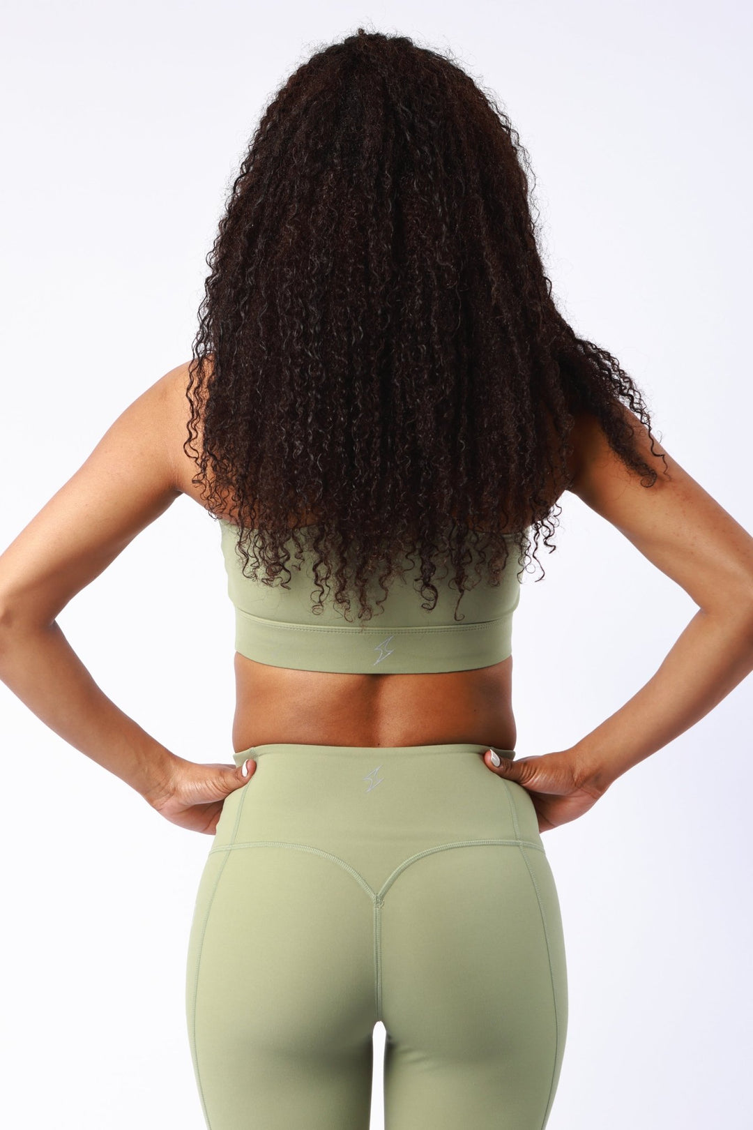 Athletic Women's V Racer Back Bra In Oil Green - attivousa Free Shipping over $75 Womens Activewear Attivo