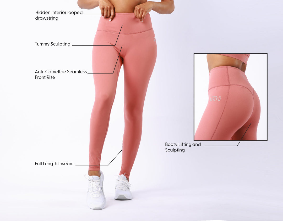 Athletic Women's Leggings No Pockets In Wine Tasting - attivousa Free Shipping over $75 Womens Activewear Attivo