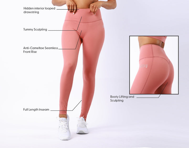 Athletic Women's Leggings No Pockets In Wine Tasting - attivousa Free Shipping over $75 Womens Activewear Attivo