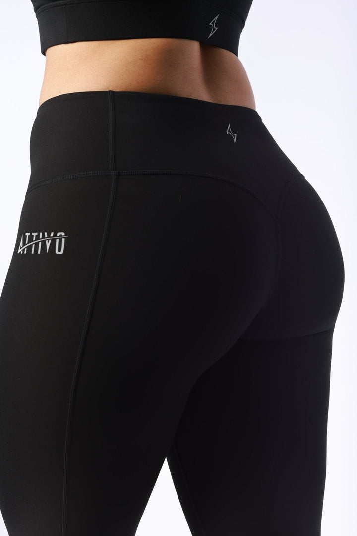 Athletic Women's Leggings No Pockets In Black - attivousa Free Shipping over $75 Womens Activewear Attivo