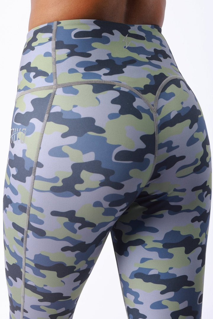 Athletic Women's Leggings No Pockets In Camo - attivousa Free Shipping over $75 Womens Activewear Attivo