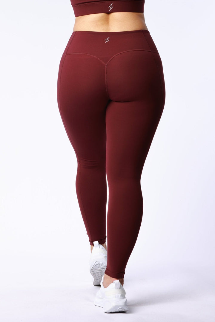 Athletic Women's Leggings No Pockets In Wine Tasting - attivousa Free Shipping over $75 Womens Activewear Attivo