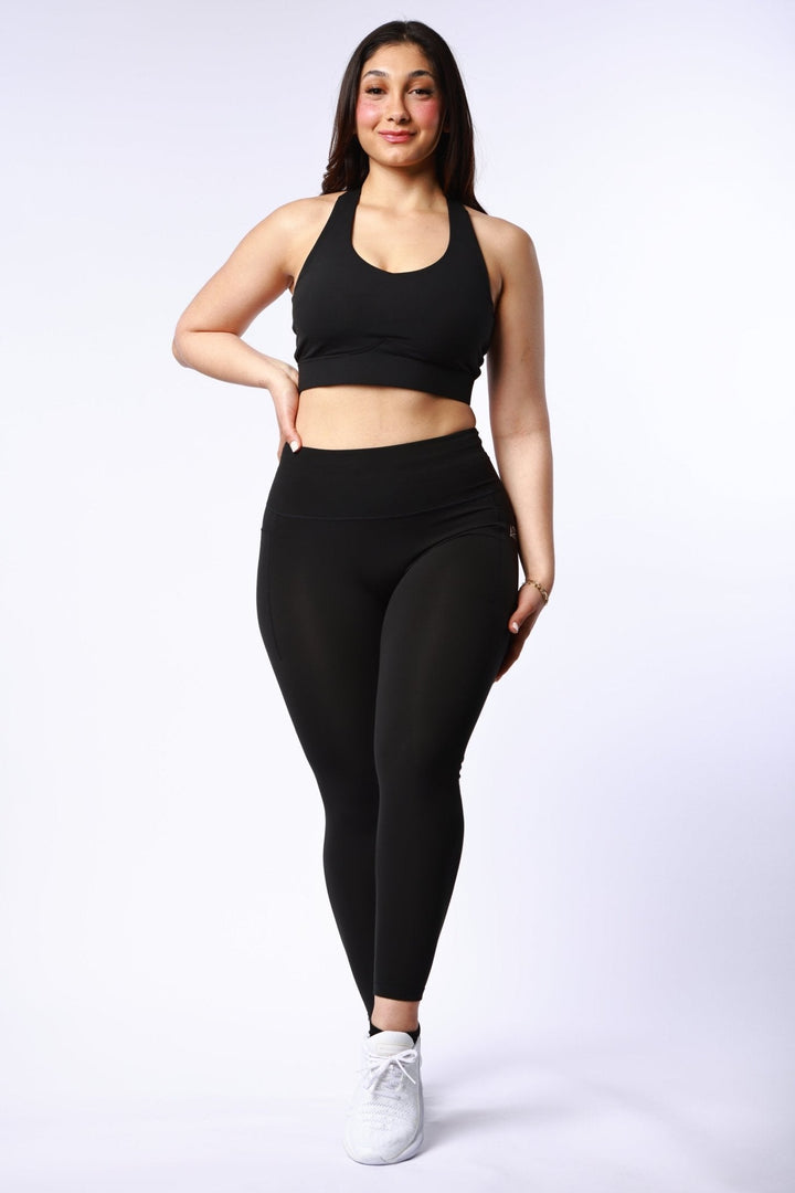 Athletic Women's Leggings With Pockets In Black - attivousa Free Shipping over $75 Womens Activewear Attivo