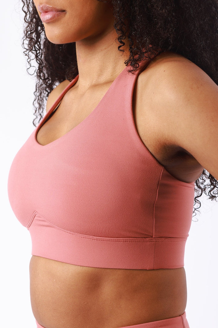 Athletic Women's V Racer Back Bra In Withered Rose - attivousa Free Shipping over $75 Womens Activewear Attivo