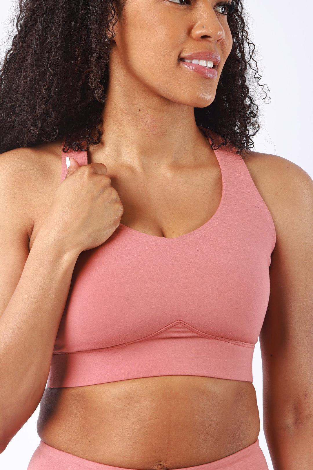 Athletic Women's V Racer Back Bra In Withered Rose - attivousa Free Shipping over $75 Womens Activewear Attivo